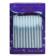 Cazenove Hanukkah Candles White and Silver Glitter Hanukkah Candles