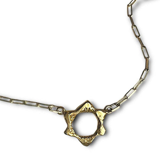 Open Star of David Necklace by Marla Studio - Bronze