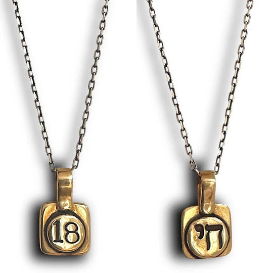 18=Chai=Life Necklace by Marla Studio - Bronze
