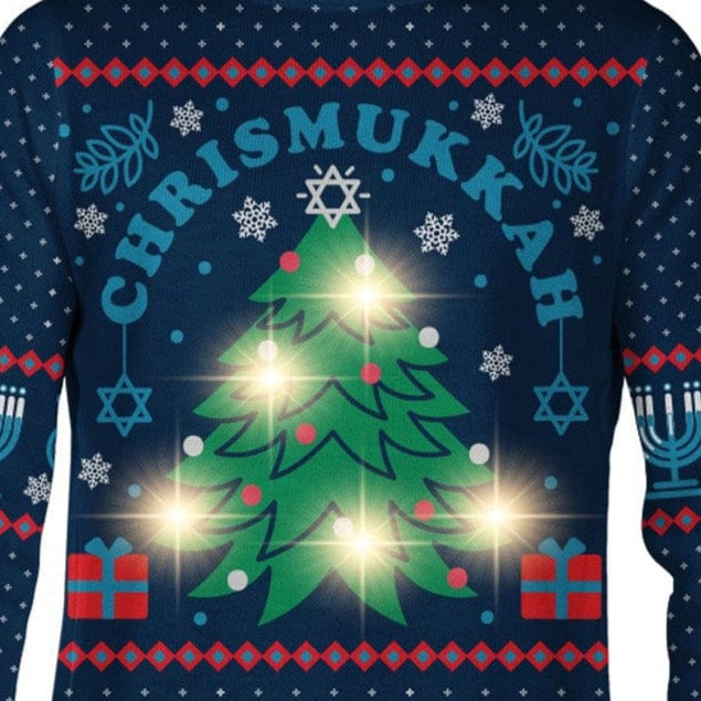 Men's Chrismukkah Light Up Sweater by Tipsy Elves (Sizes Small 5XL)