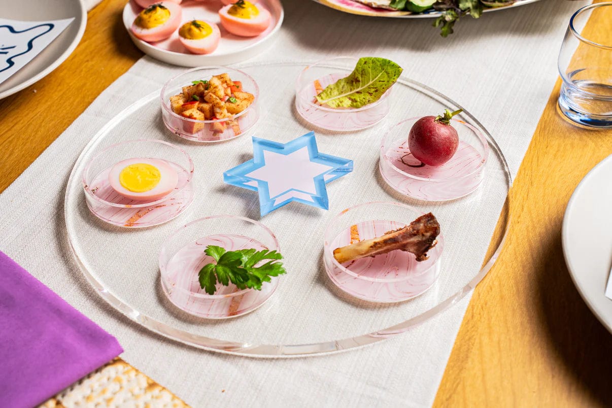 The Nosh Table Seder Plates Strawberry Swirl Seder Plate