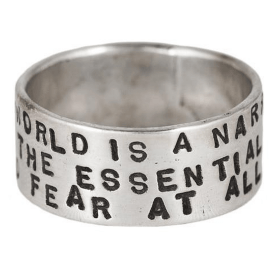 All the World is a Narrow Bridge Sterling Silver Ring by Marla Studio - 6.25"