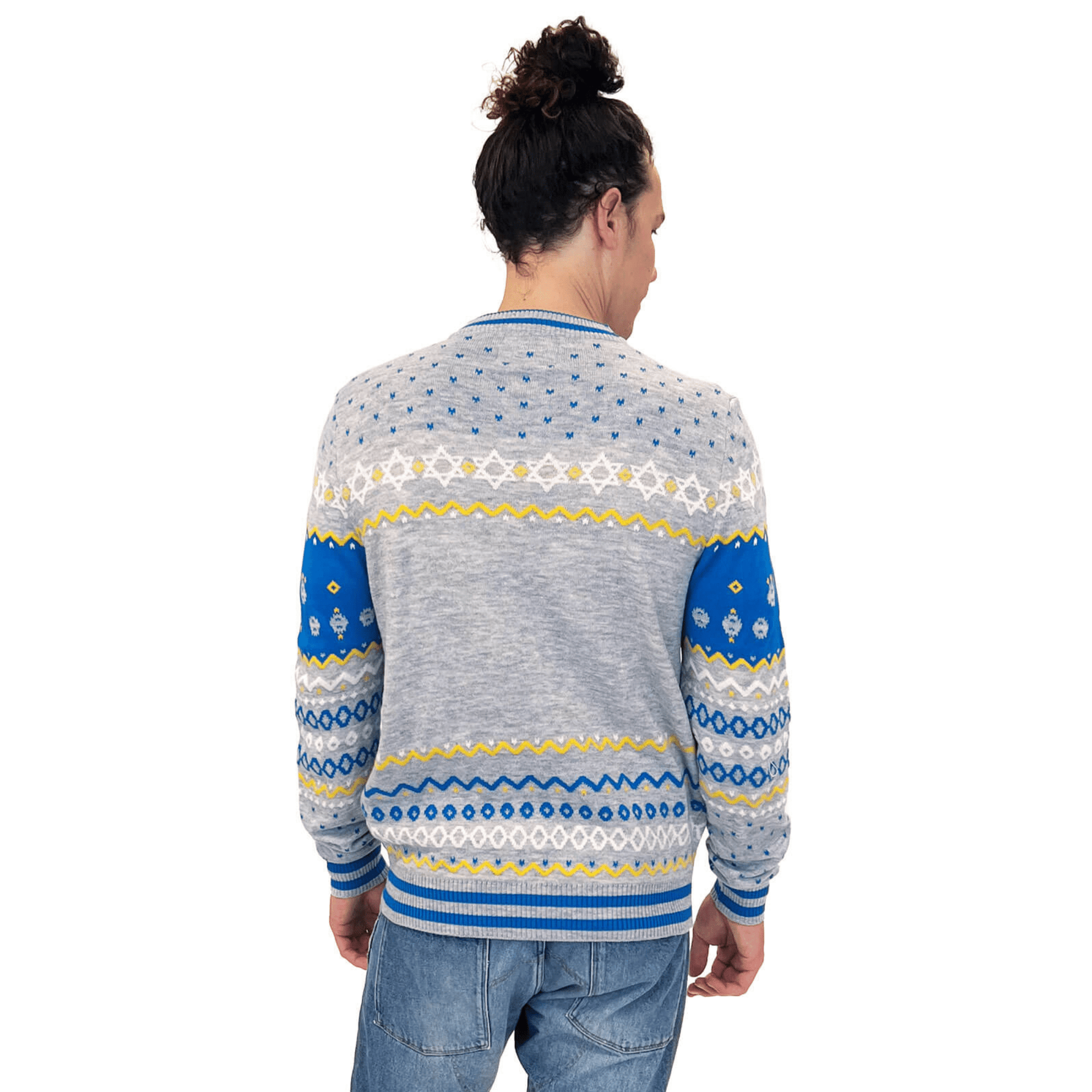 Tipsy Elves Sweaters Men's Reversible Menorah Sequin Sweater by Tipsy Elves (Sizes Small - 5XL)