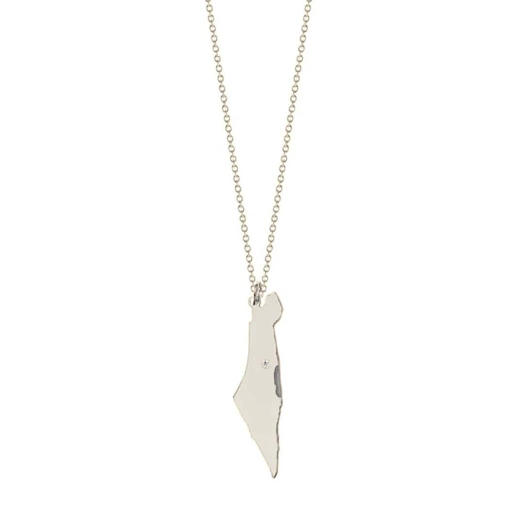 Miriam Merenfeld Jewelry Necklaces Eretz Israel Diamond Necklace - Sterling Silver - 24" Chain