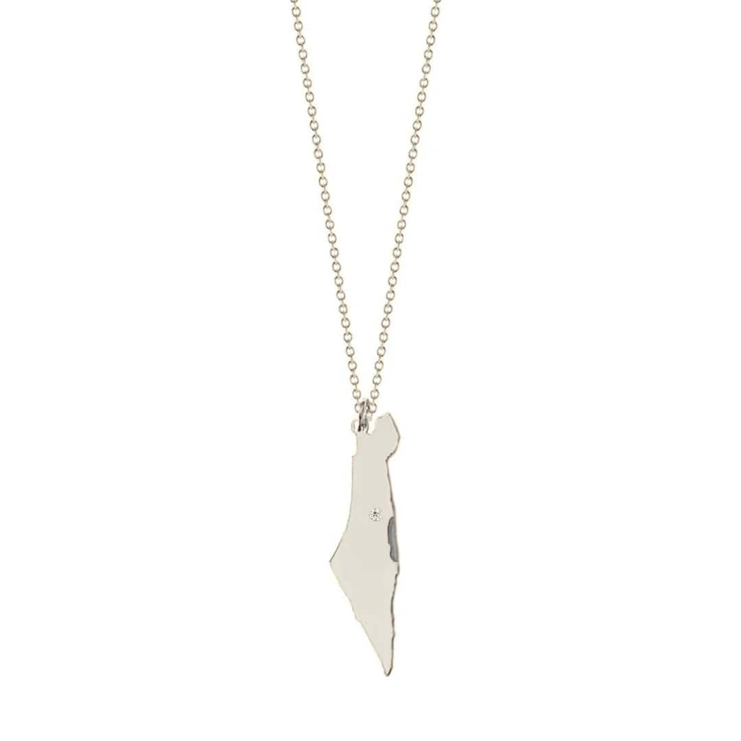 Miriam Merenfeld Jewelry Necklaces Eretz Israel Diamond Necklace - (Sterling Silver or Gold Vermeil)