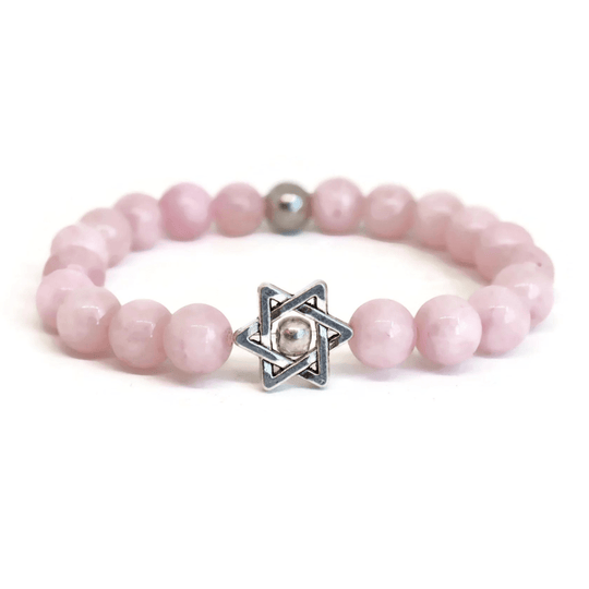 Rose Quartz Star of David Beaded Bracelet