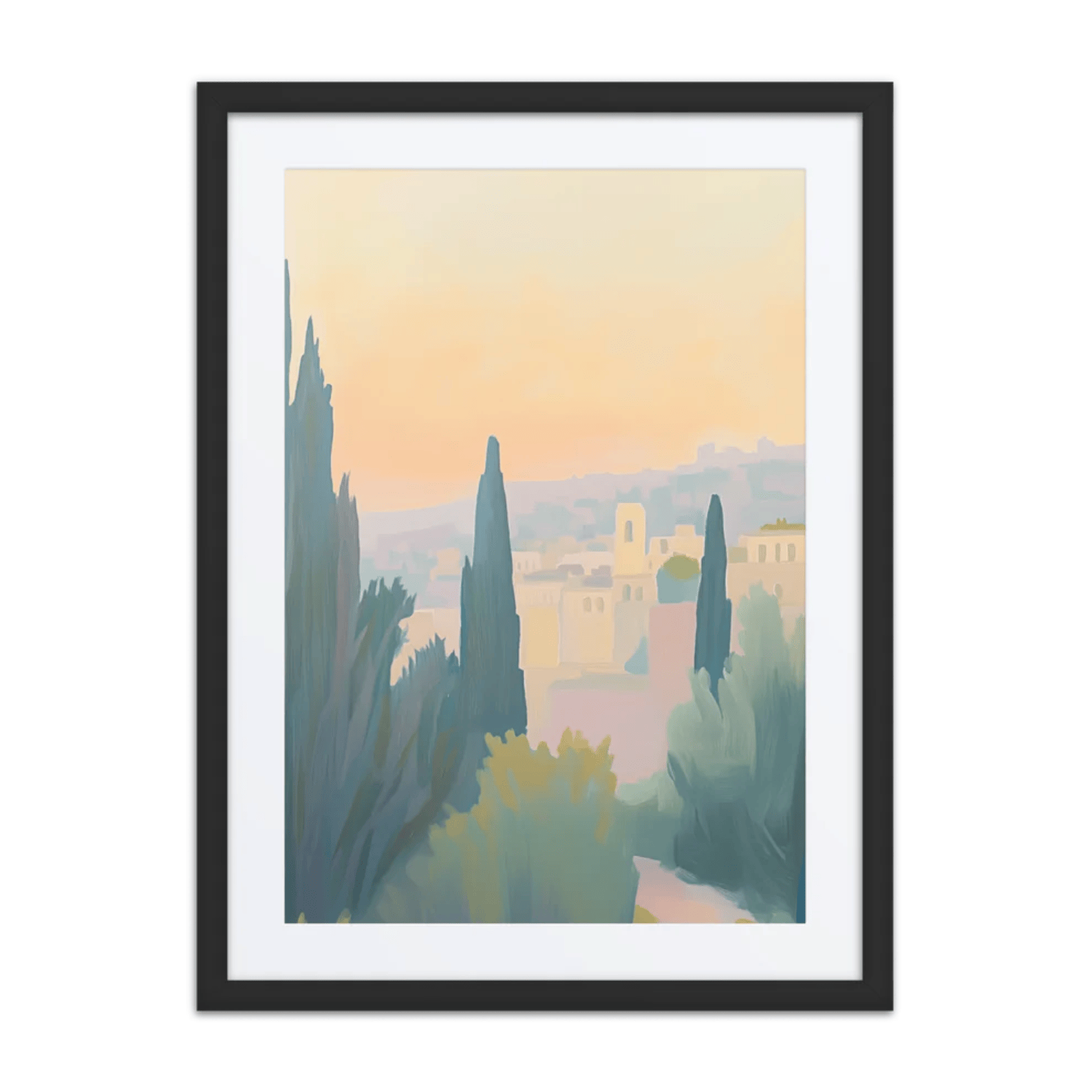 Beraishis Prints Black / 18x24 View from the Israeli Hilltop Framed Print by Beraishis