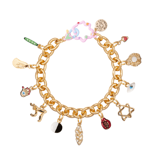 Jewish Gilt Bracelet by Susan Alexandra - Bronze