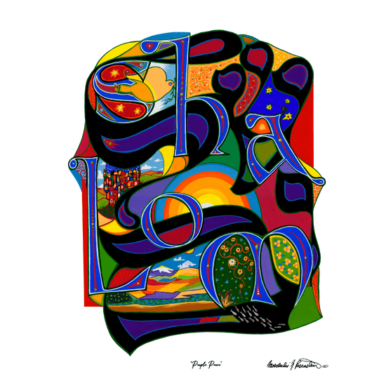 Purple Peace Print by Mordechai Rosenstein
