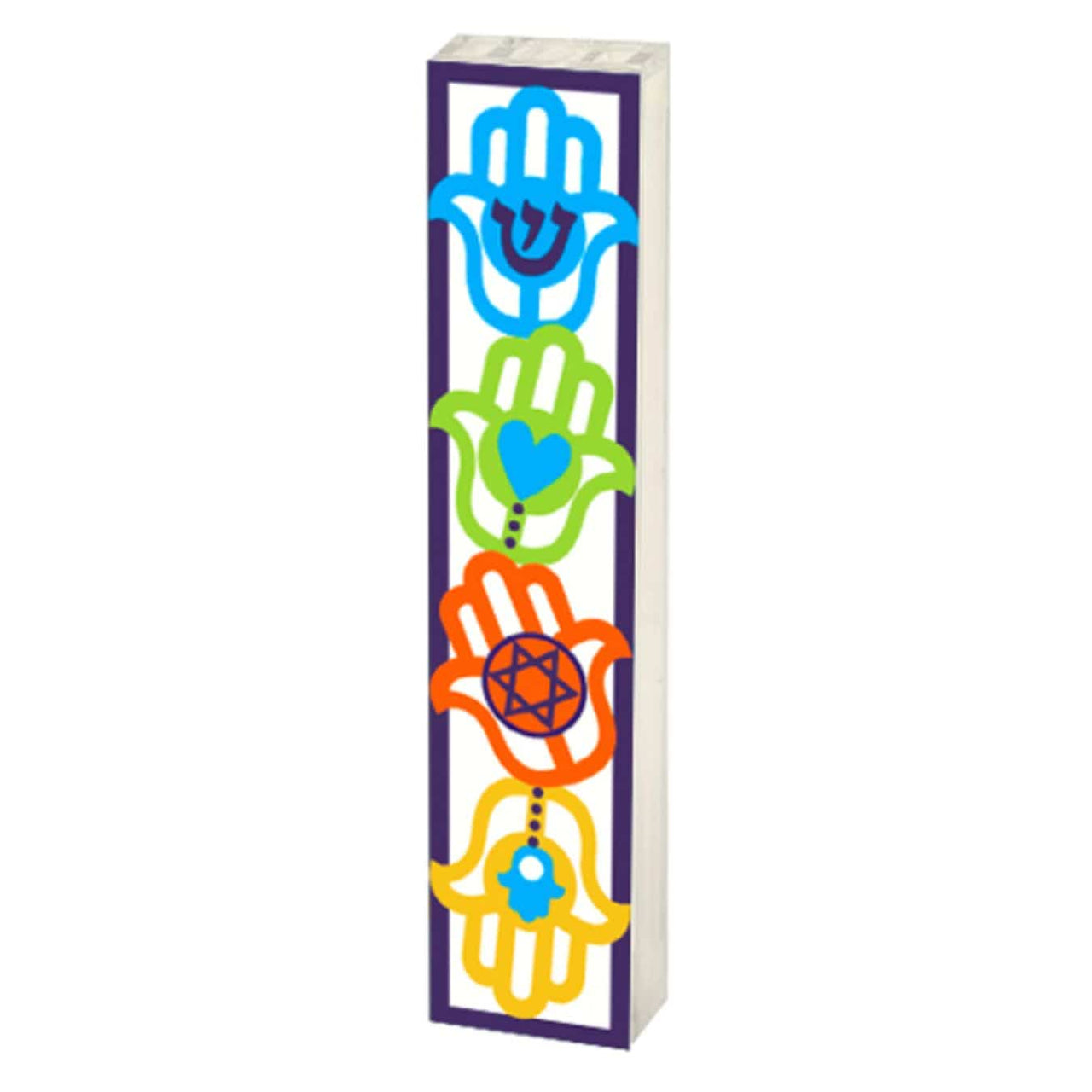 Dorit Judaica Mezuzahs Colorful Hamsa Mezuzah
