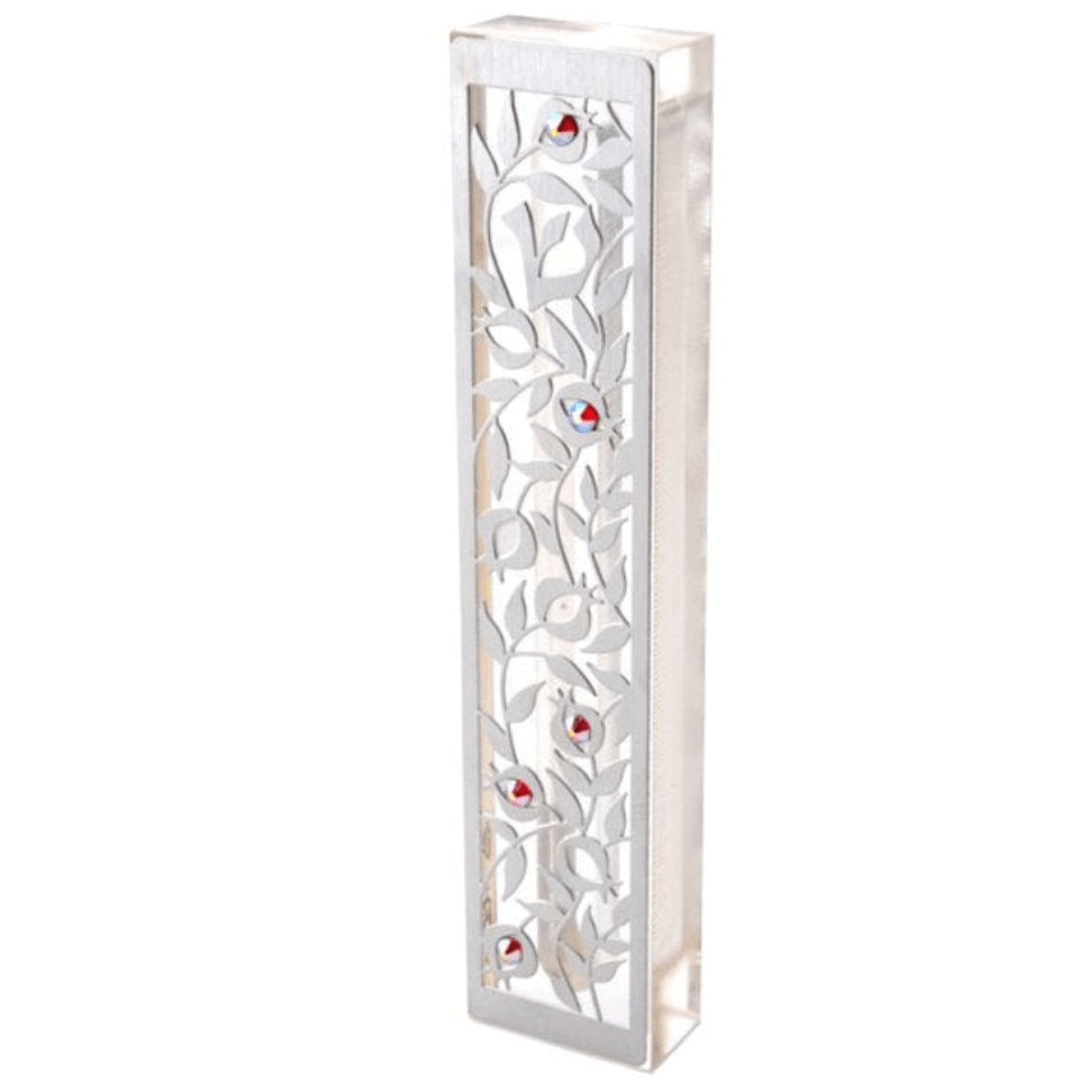 Dorit Judaica Mezuzahs Shimmering Pomegranate Mezuzah