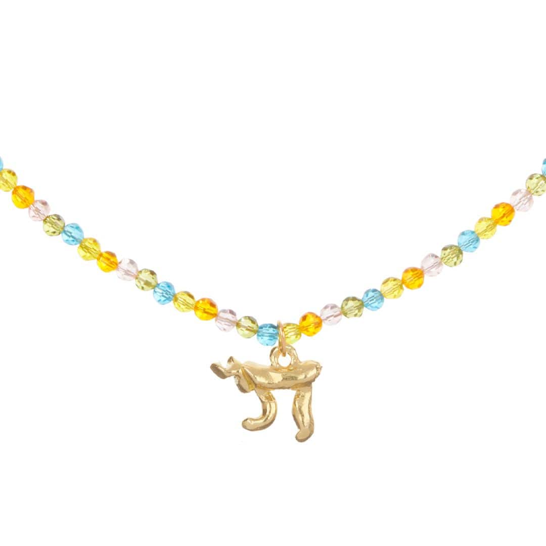 Susan Alexandra Necklaces Rainbow Crystal/18" Chai Necklace bu Susan Alexandra - Rainbow Crystal, 18" Chain