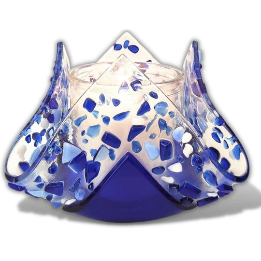 Yahrzeit Candle Holder - Blue Stone