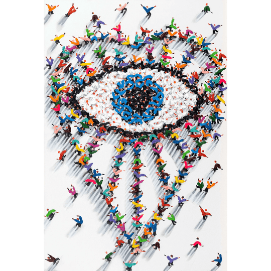 Heart and Evil Eye Signed Canvas Giclée Print by Hulbert Waldroup