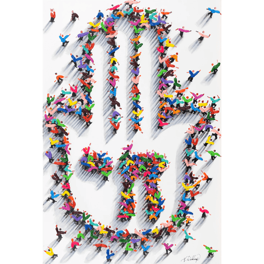 Hamsa and Chai Signed Canvas Giclée Print by Hulbert Waldroup