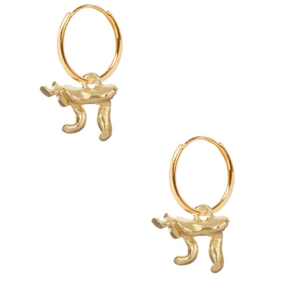 Susan Alexandra Earrings Huggie Hoops by Susan Alexandra - Chai
