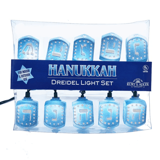 Blue Dreidel String Lights