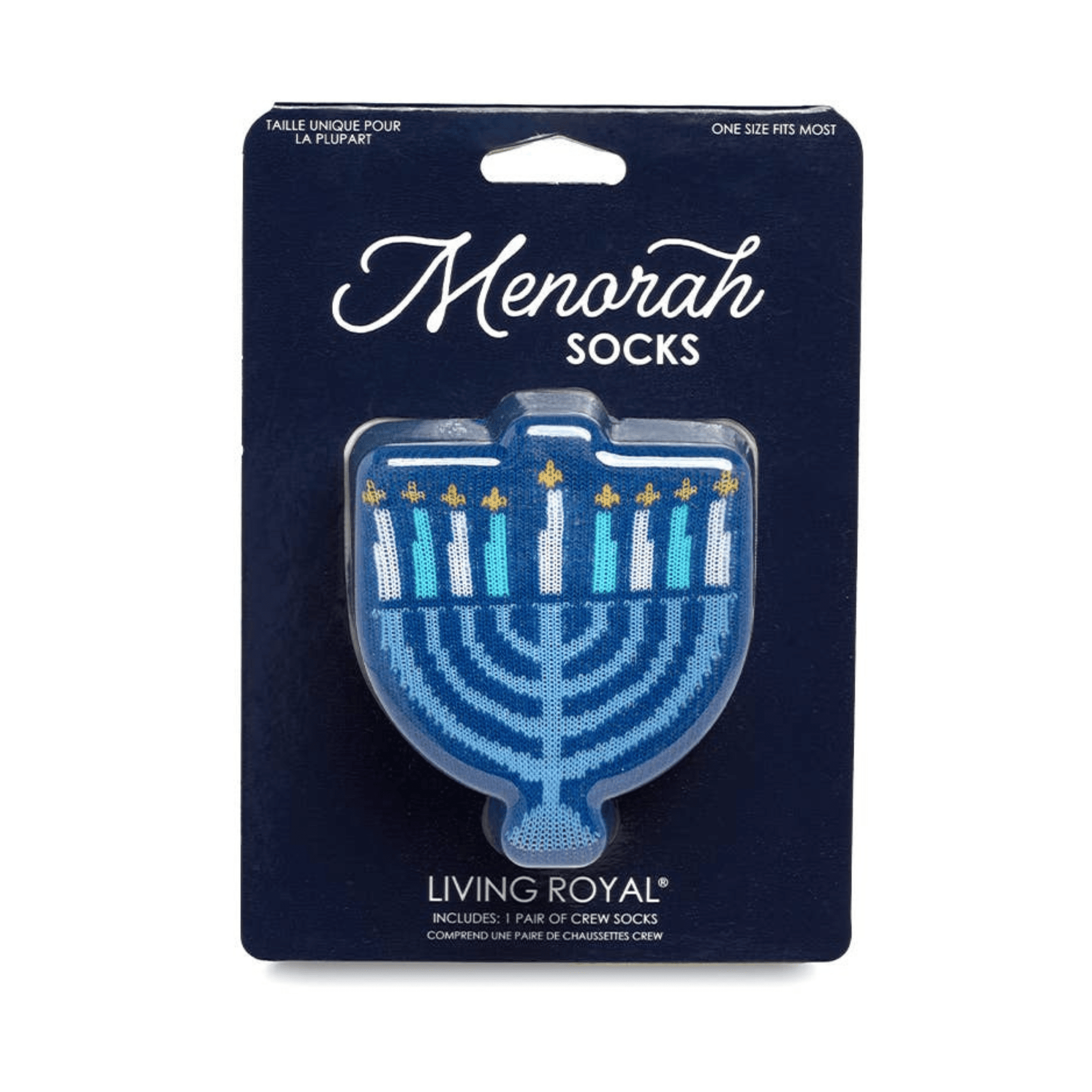 Living Royal Socks 3D Packaged Menorah Crew Socks