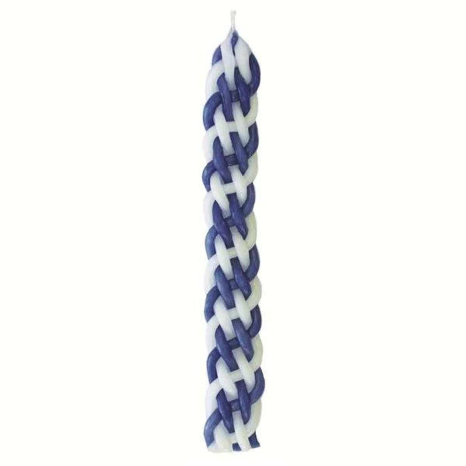 Majestic Giftware Candles Havdalah Candle Shiny Blue/White (Tzivoni)