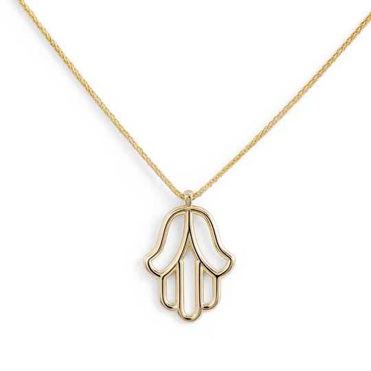Golden Aura Hamsa Necklace by Israel Museum - 14k Gold