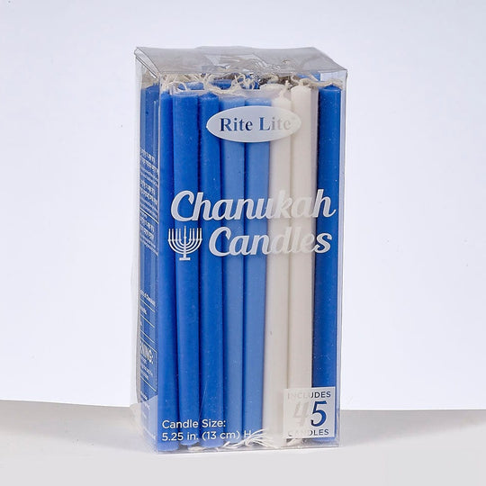 Deluxe Assorted Blue, Light Blue and White Hanukkah Candles