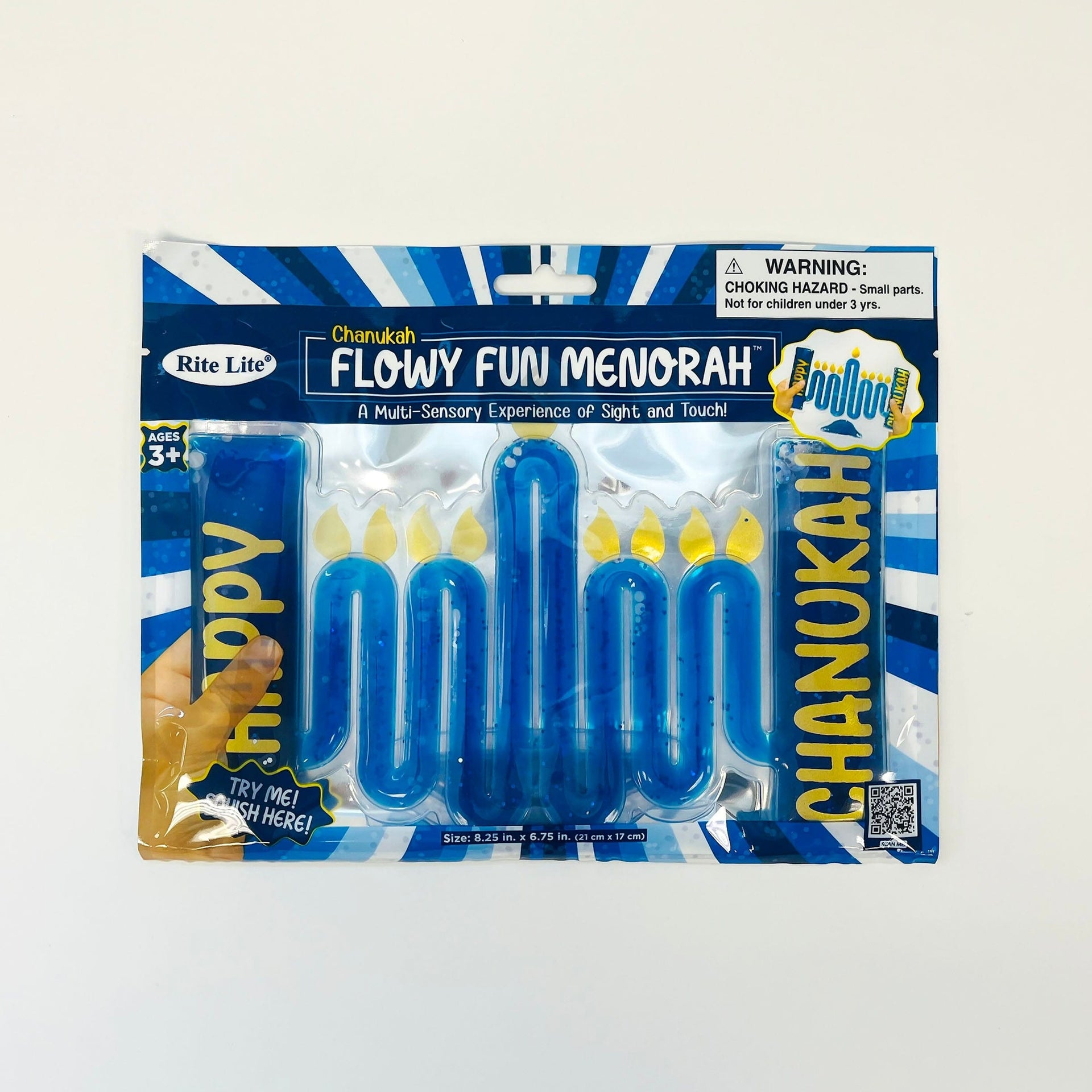 Rite Lite Menorahs Blue Glitter- Flowy Fun Menorah