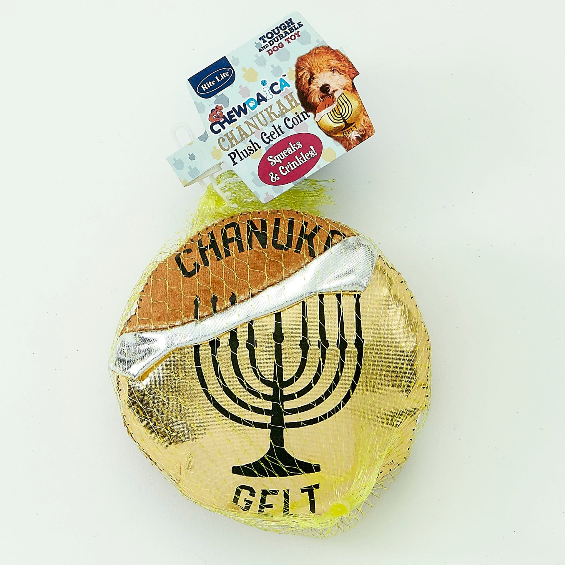 Rite Lite Pet Toys "Chewdaica"™ Hanukkah Gelt, Plush Dog Toy