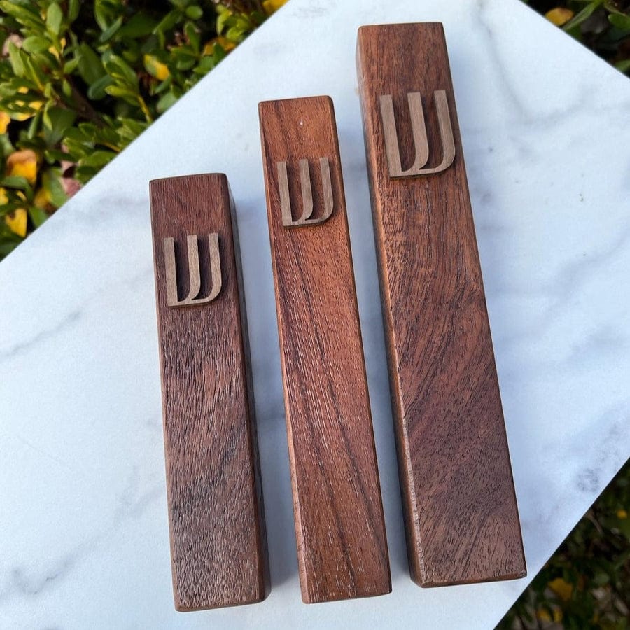 A&S Mezuzot Mezuzahs Walnut Mezuzah Case