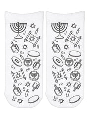 Living Royal Socks DIY Hanukkah Coloring Ankle Socks