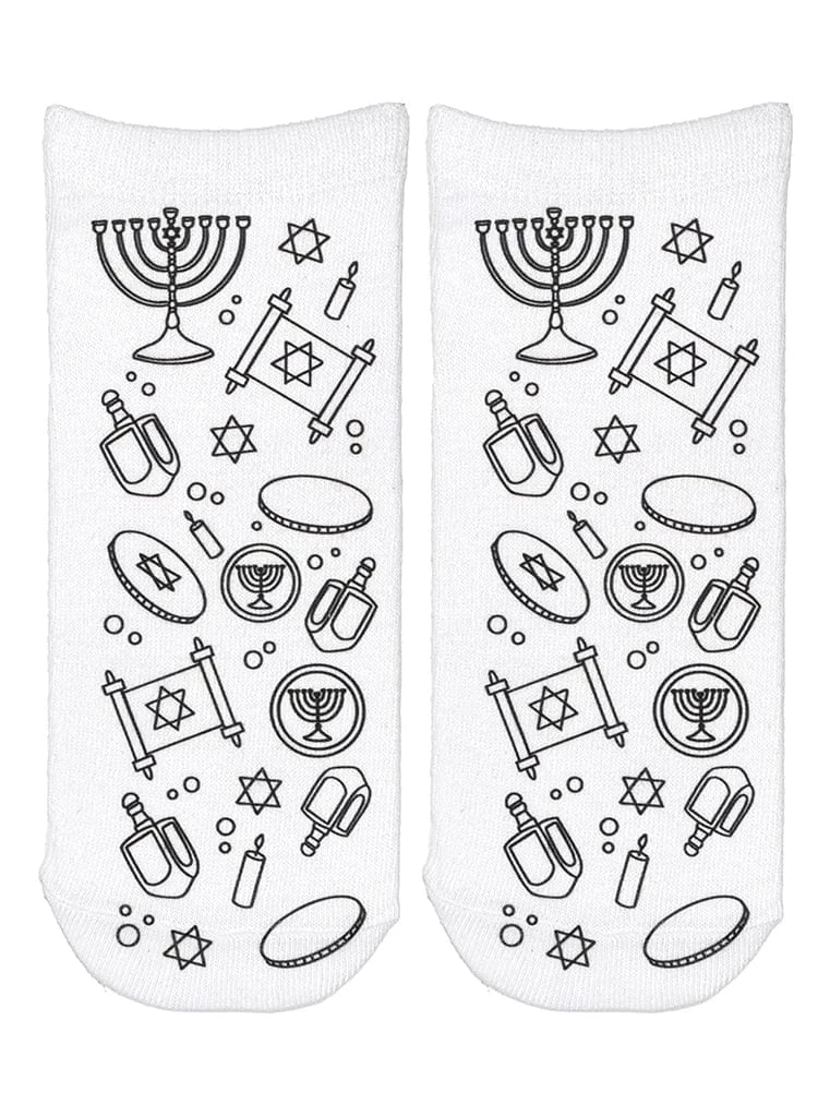 Living Royal Socks DIY Hanukkah Coloring Ankle Socks