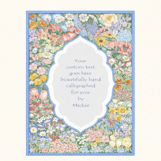 Hand-Painted Arabesque Garden Original Ketubah by Mickie Caspi