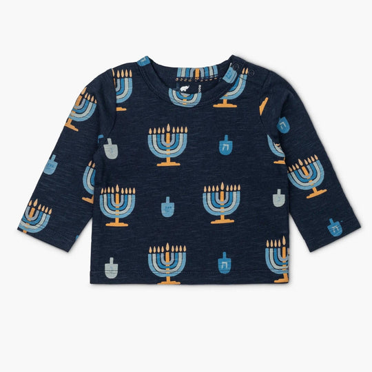 Baby Menorah and Dreidel Crew Tee by Monica + Andy - (Sizes 0 - 24M)
