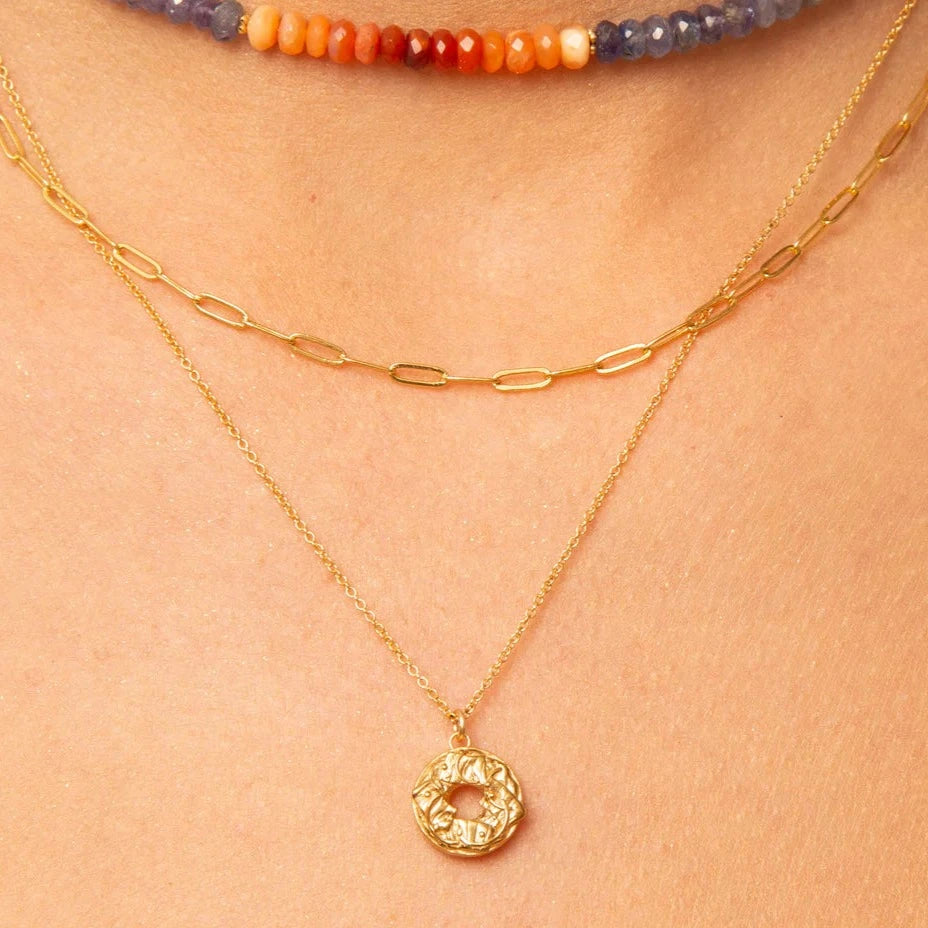 MAS Designs Jewelry Necklaces Gold Bagel & Lox Charm Necklace - Gold