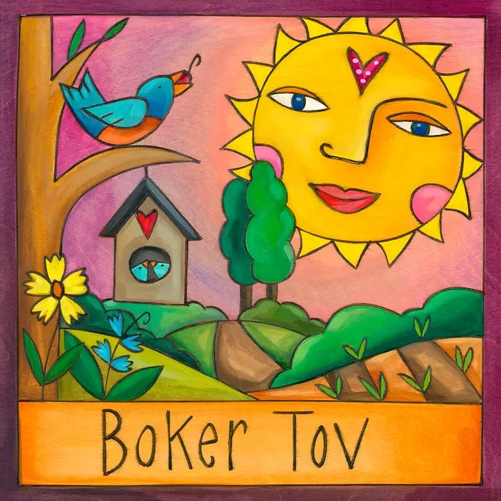Sticks Art Boker Tov Wall Plaque