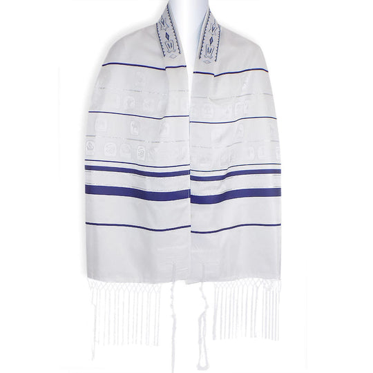 Blue and Silver Stripe Shvotim Tallis