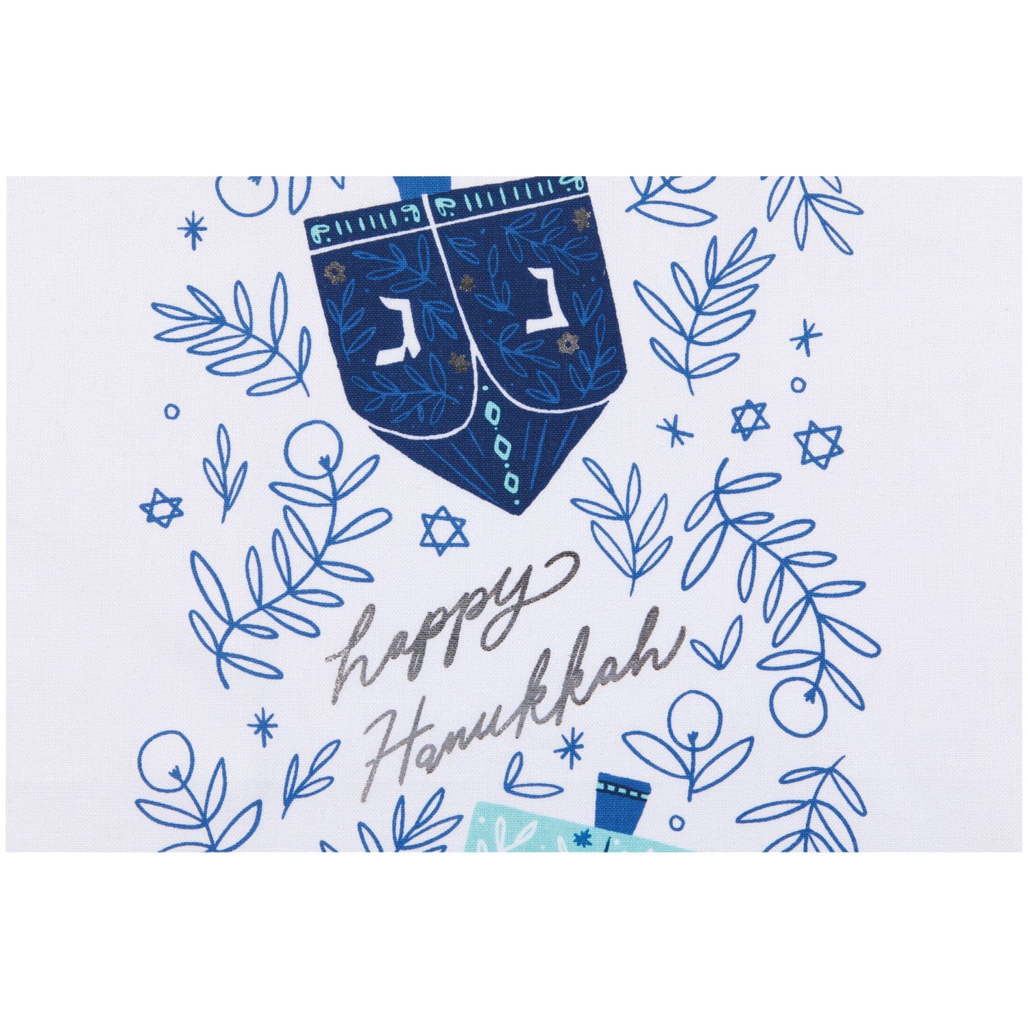 Danica Jubilee Tea Towels Metallic Dreidels Dishtowel