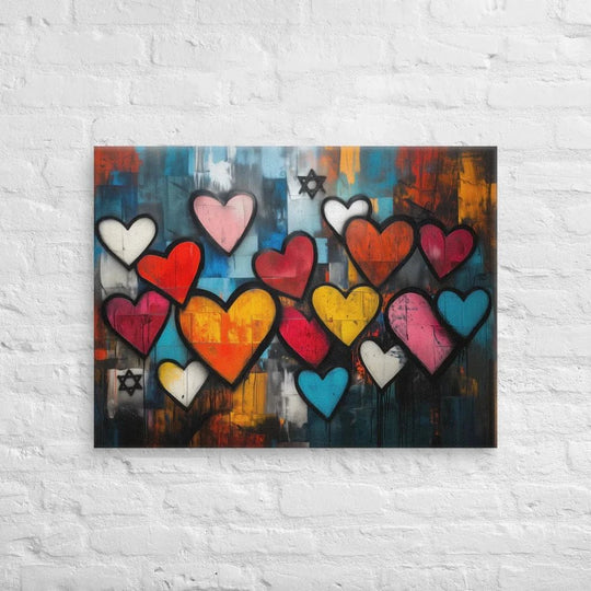 Hearts and Stars of David Canvas by Beraishis