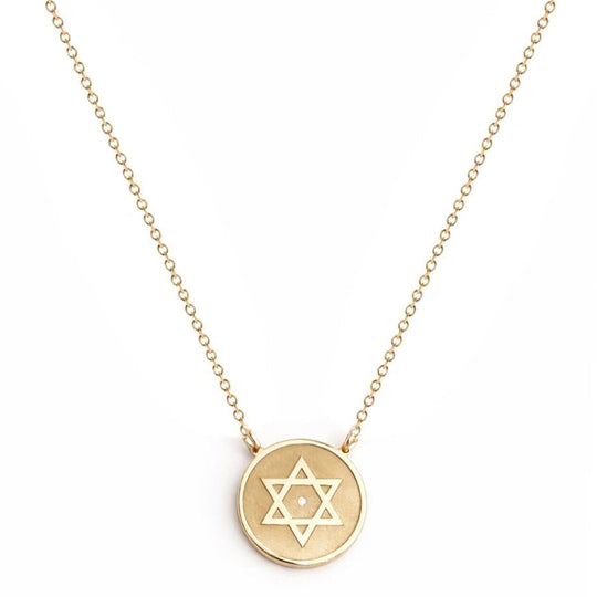 Dalit Star of David Diamond Necklace by Miriam Merenfeld - (Gold-Plated or Sterling Silver)