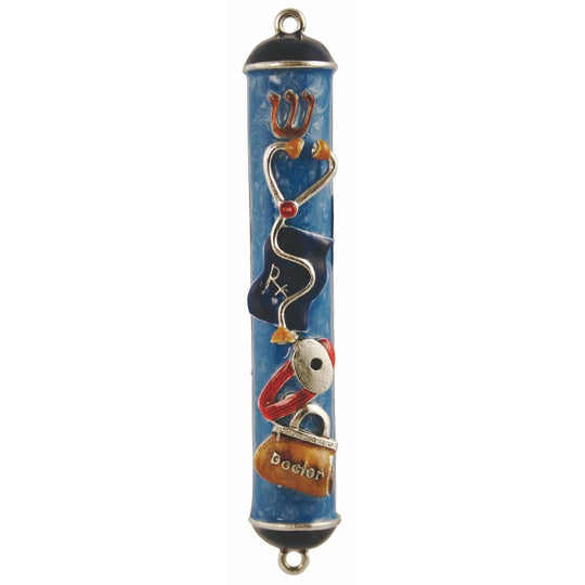 Hand-Painted Doctor Mezuzah
