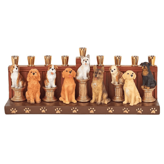 Ceramic Dog Menorah