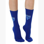 Living Royal 3D Packaged Crew Socks - Hanukkah Menorah Candles - Blue