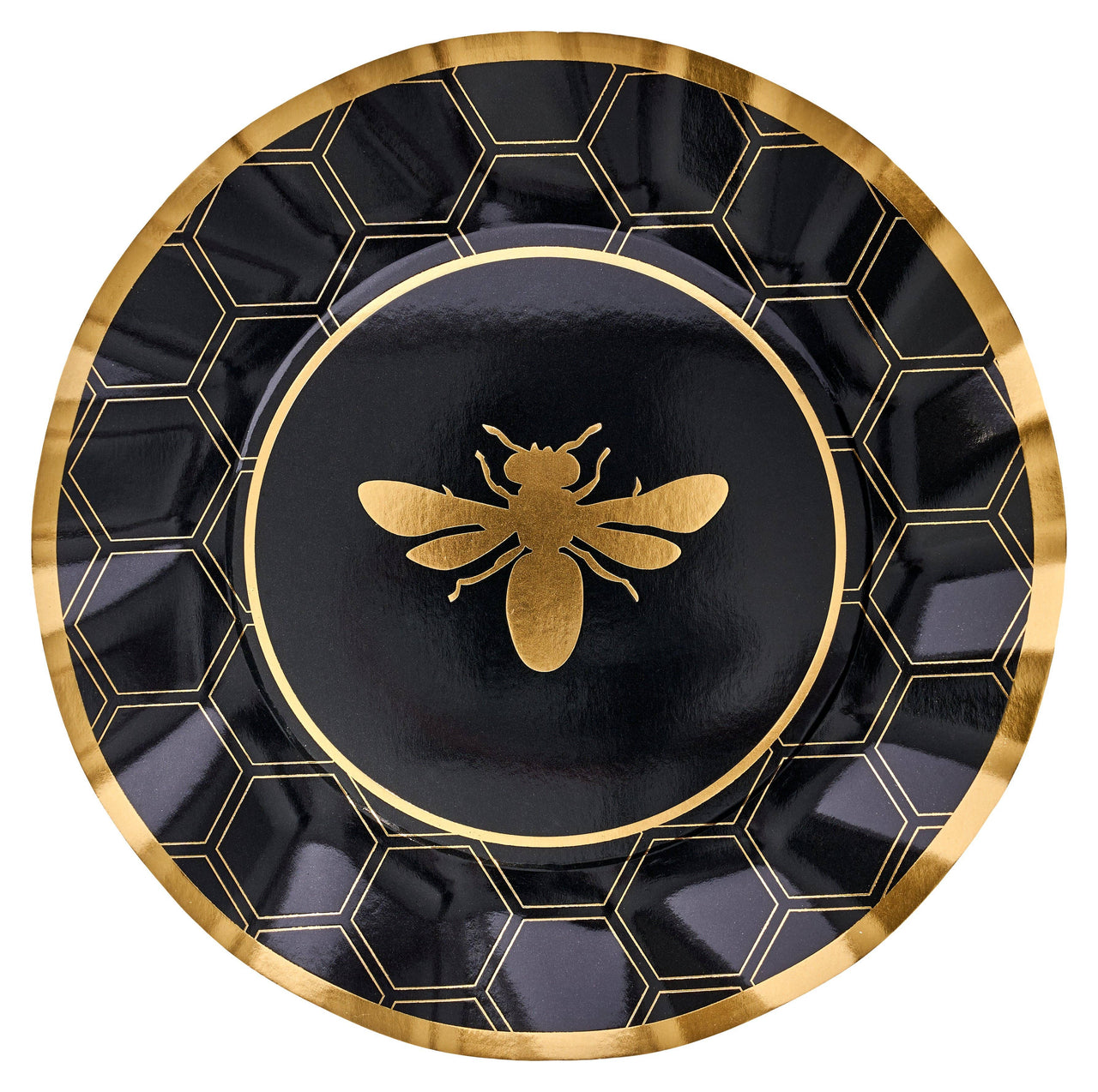 Sophistiplate Dining Plates Honeybee Wavy Paper Dinner Plates - Set of 8