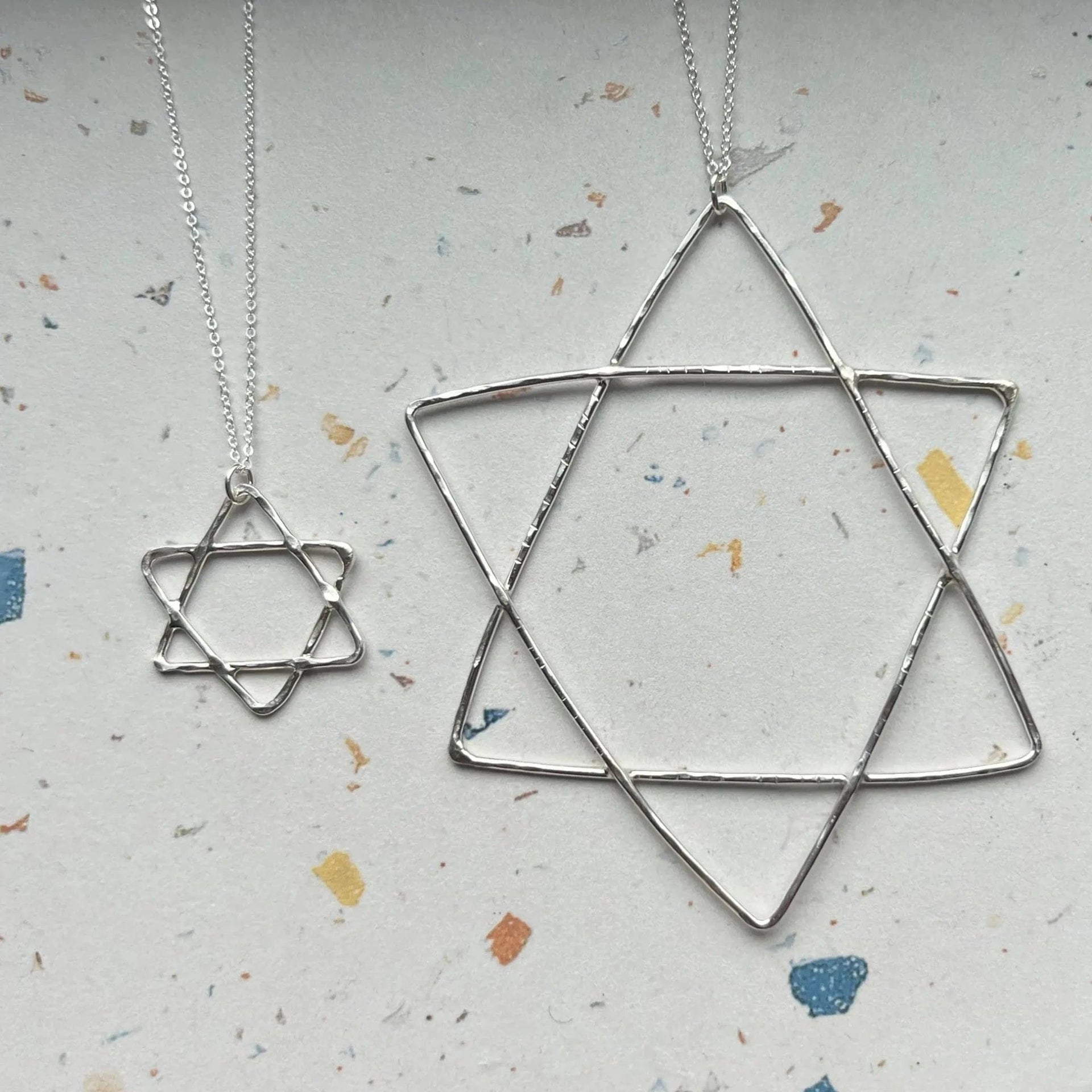 Rachel Pfeffer Necklaces Sterling Silver Handmade Organic Star of David - (Small or Large)