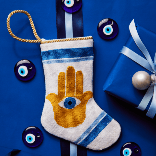 Hand-Stitched Hamsa Mini Stocking