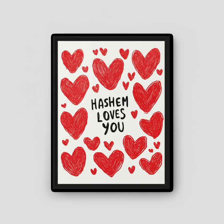 Beraishis Prints Black / 18x24 Hugs from Hashem by Beraishis