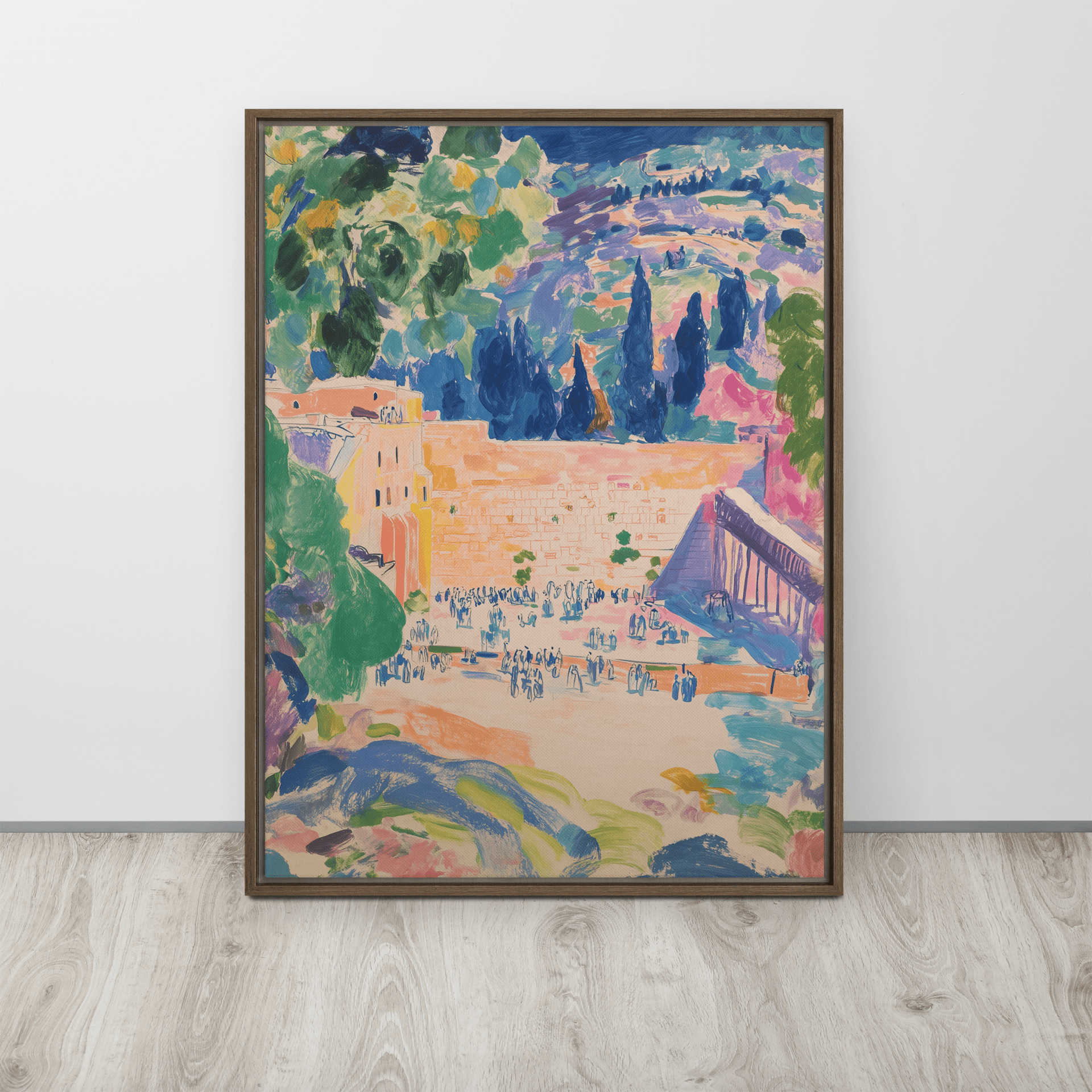 Beraishis Prints Brown / 24x32 Framed Kotel Bloom by Beraishis
