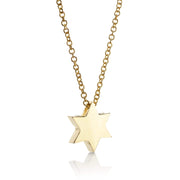Alef Bet Necklaces 14k Gold Star of David Necklace - Gold