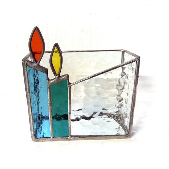 Handmade Glass Hanukkah or Shabbat Candle Box