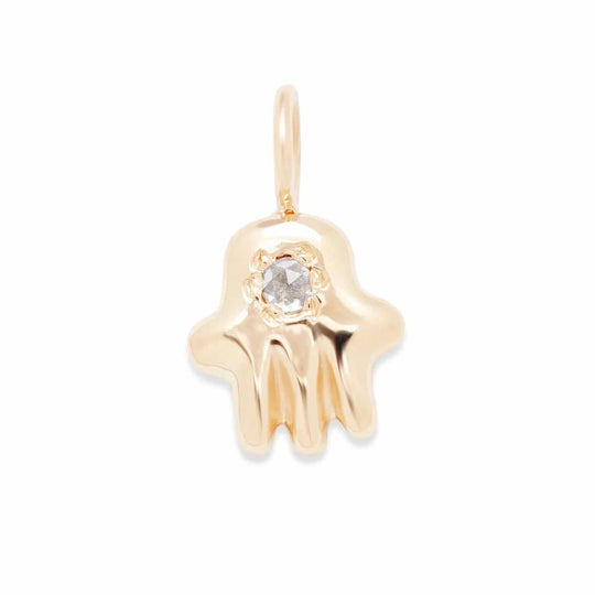 Custom Stone Hamsa Charm by Elisa Solomon - 14k Yellow, Rose or White Gold