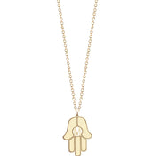 Miriam Merenfeld Jewelry Necklaces Stella Hamsa Initial Necklace - Gold or Sterling Silver